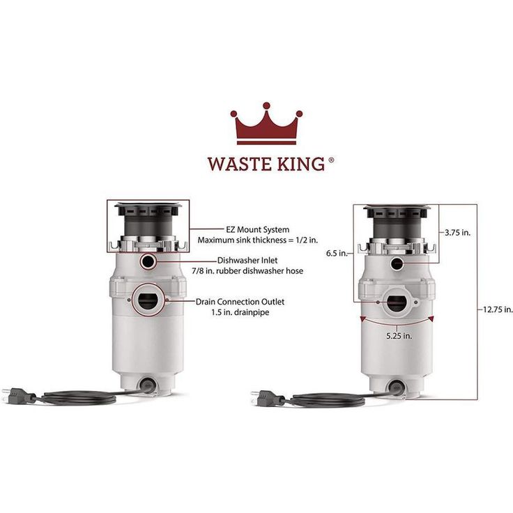 Waste King Legend 1/2-HP Continuous Feed Noise Insulation Garbage Disposal