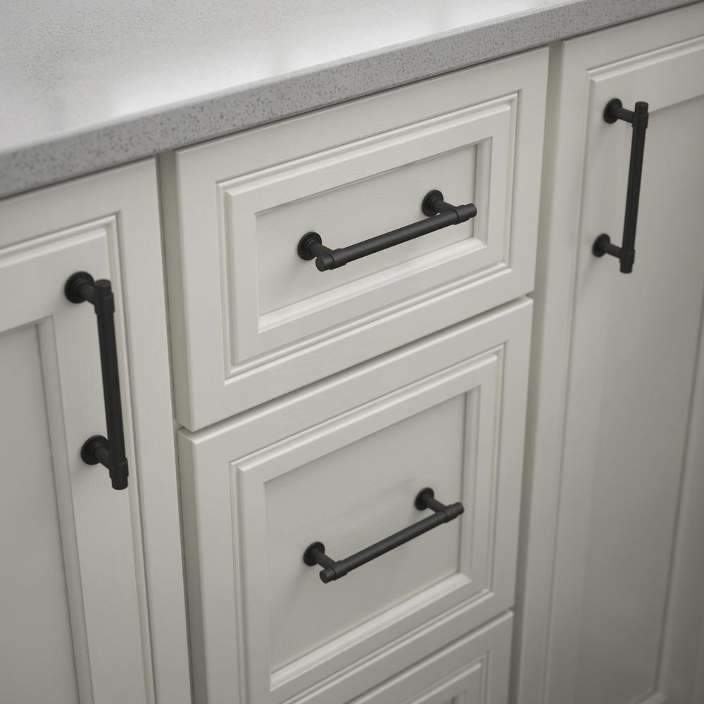 5-1/16 in. (128 mm) Matte Black Straight Bar Drawer Pull (10-Pack) - Super Arbor