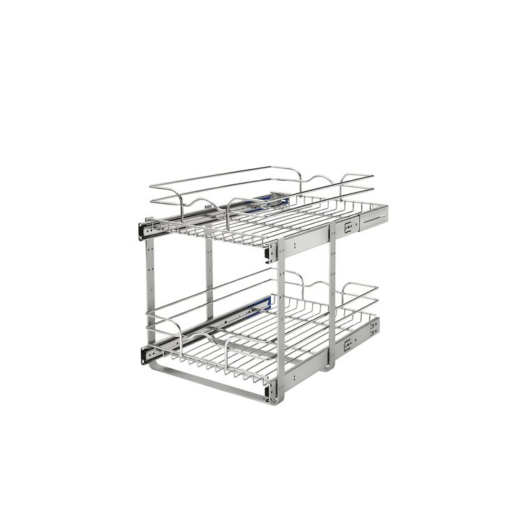 Rev-A-Shelf 14.75-in W x 19-in H 2-Tier Pull Out Metal Soft Close Basket