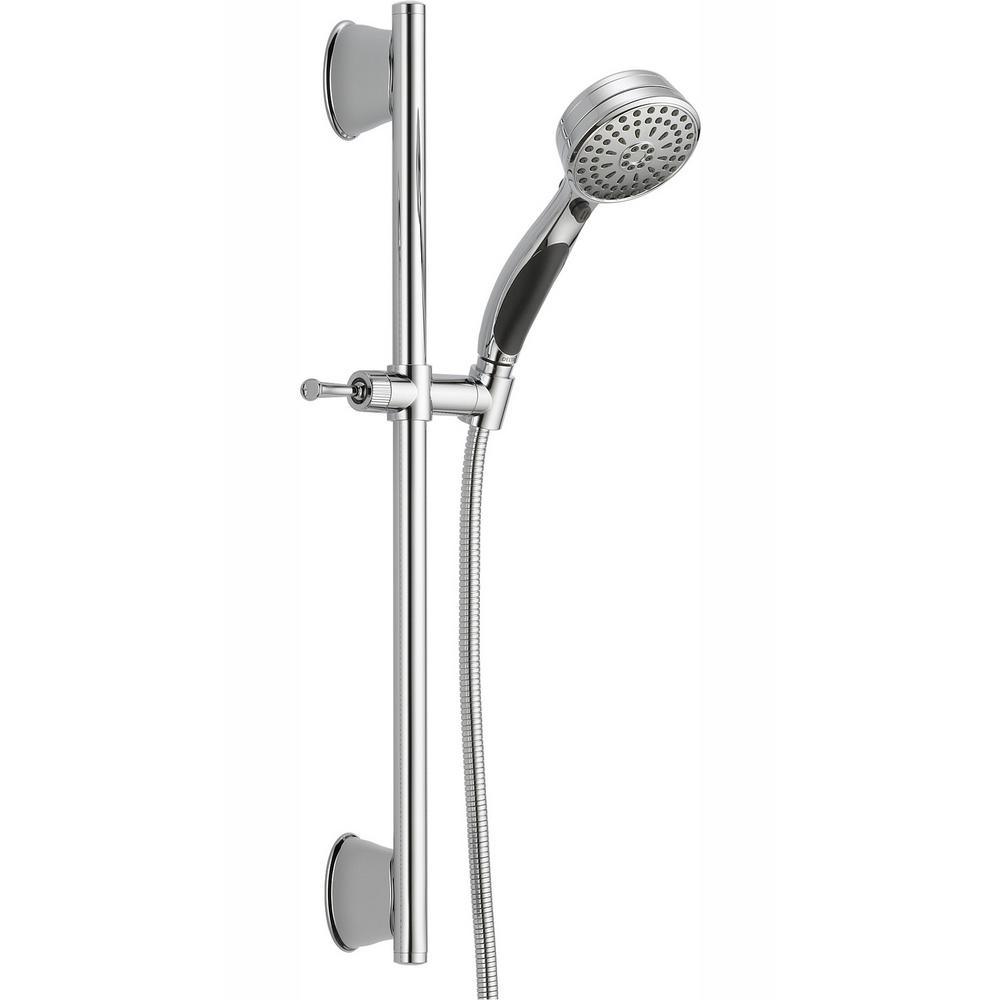 ActivTouch 9-Spray 3.7 in. Single Wall Mount Handheld Shower Head in Matte Black - Super Arbor