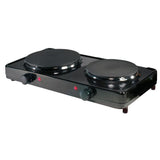 2-Burner 7.5 in. Black Diecast Hot Plate with Temperature Control