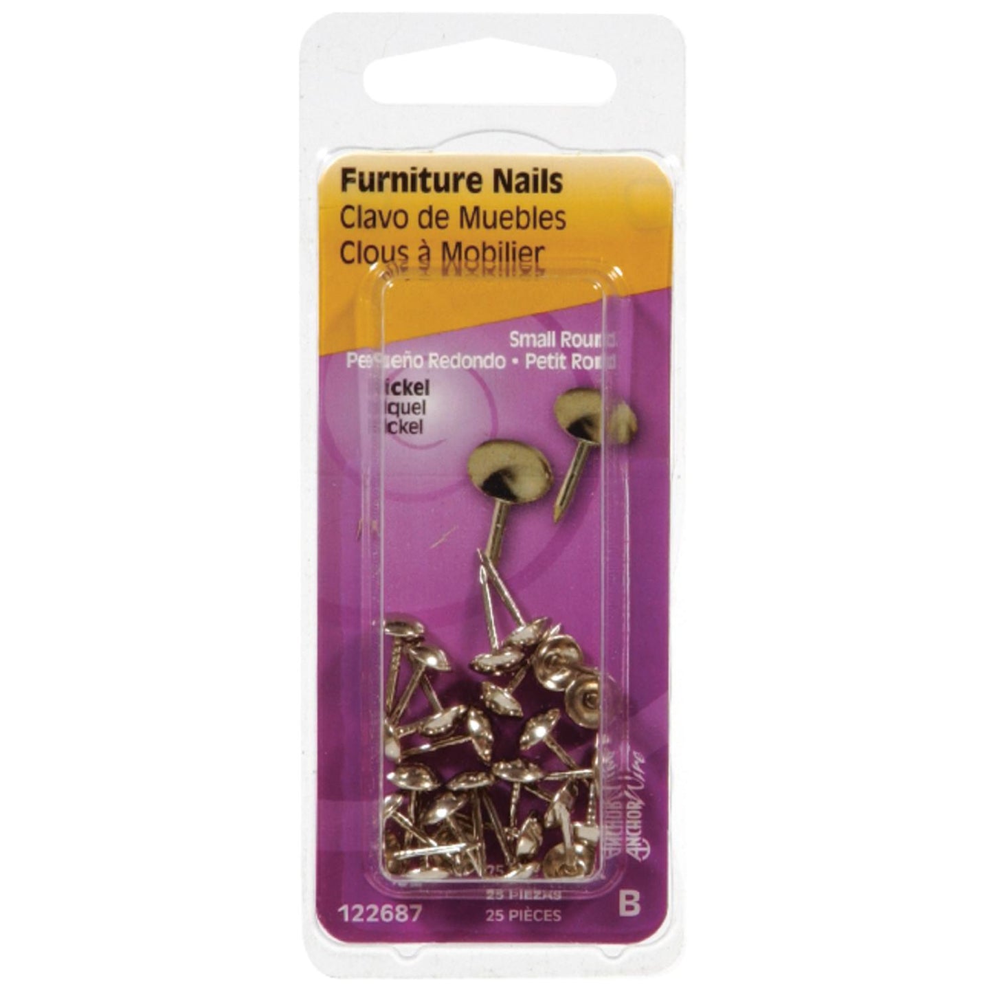 Hillman 7/16 in. Furniture Nickel Stainless Steel Nail, Round Head