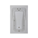 66 in. Rectangular Drop-in Whirlpool Bathtub in White - Super Arbor