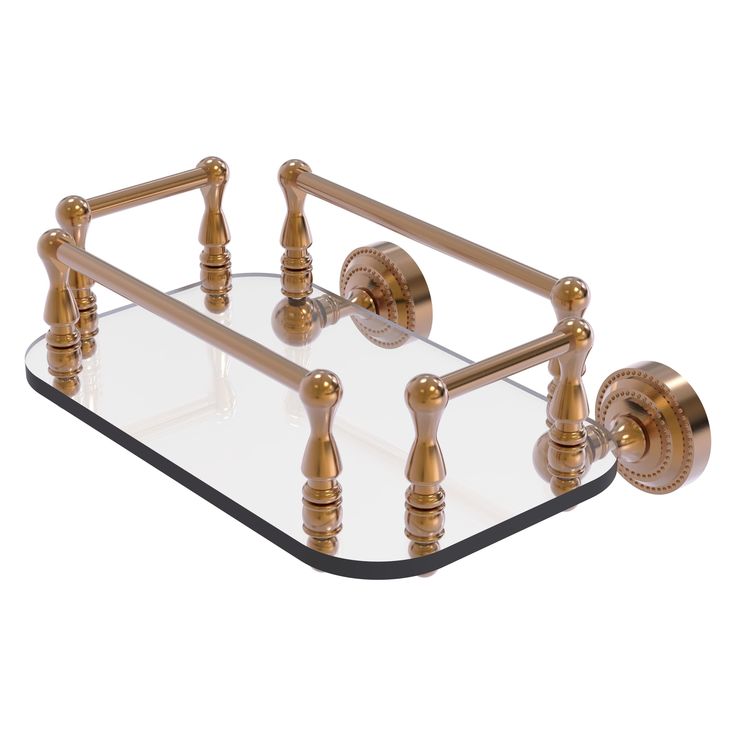 Allied Brass Dottingham Collection Wall Mounted Glass Guest Towel Tray in Matte Black