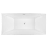 67 in. Fiberglass White Acrylic Tub for Bathtub with Tub Filler Combo - Modern Flat Bottom Stand Alone Tub - Super Arbor