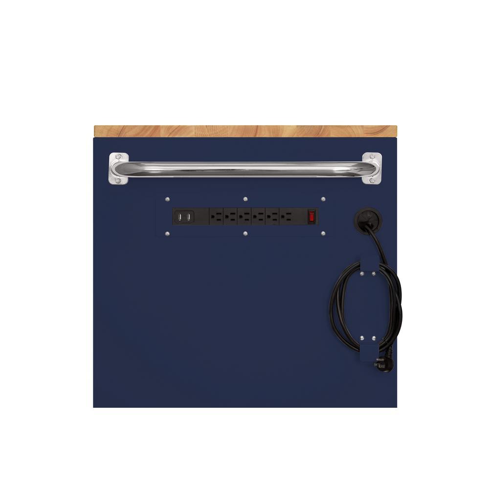 52 in. 9-Drawer Mobile Workbench in Gloss Blue - Super Arbor