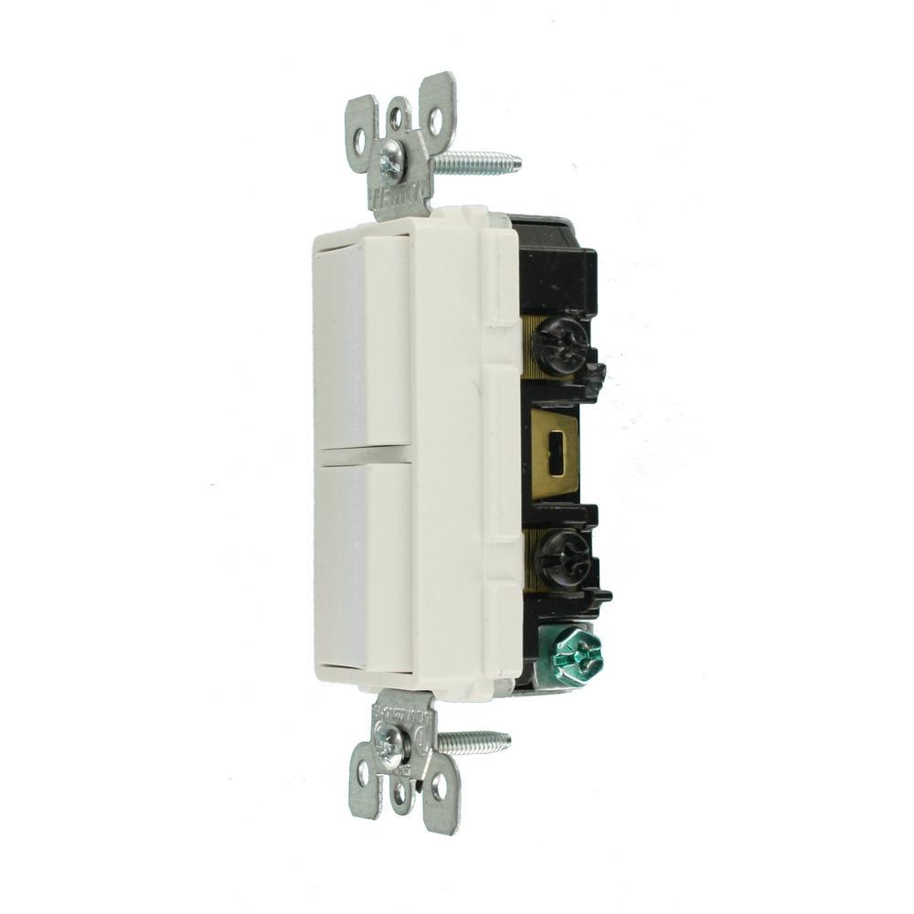 Decora 15 Amp 3-Way AC Combination Switch, White - Super Arbor