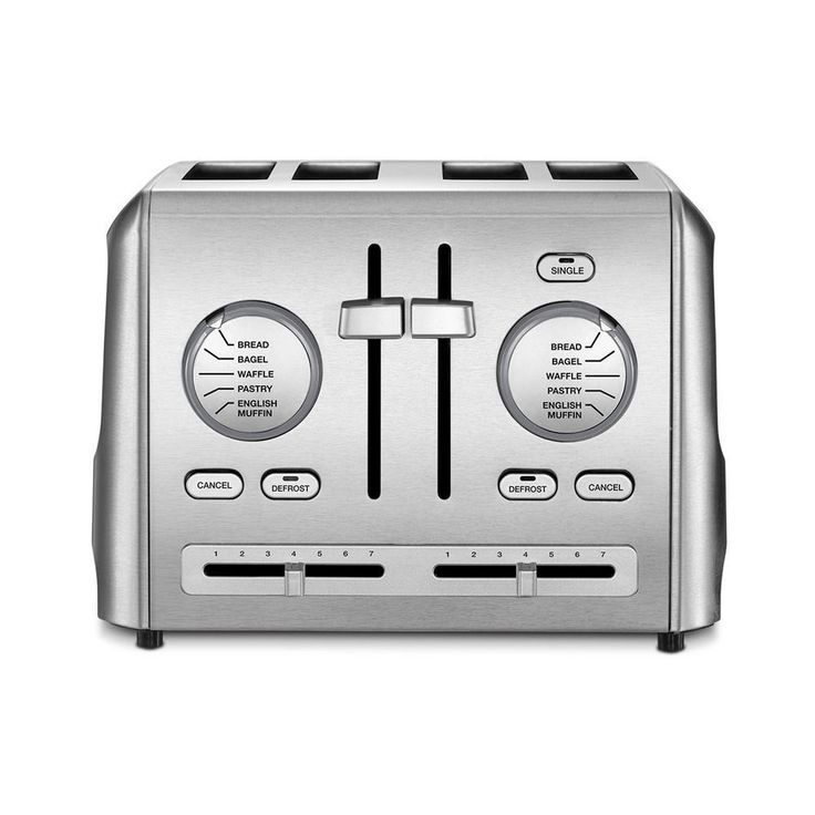 Custom Select 4-Slice Stainless Steel Toaster with Crumb Tray