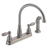 Foundations 2-Handle Standard Kitchen Faucet with Side Sprayer in Chrome - Super Arbor