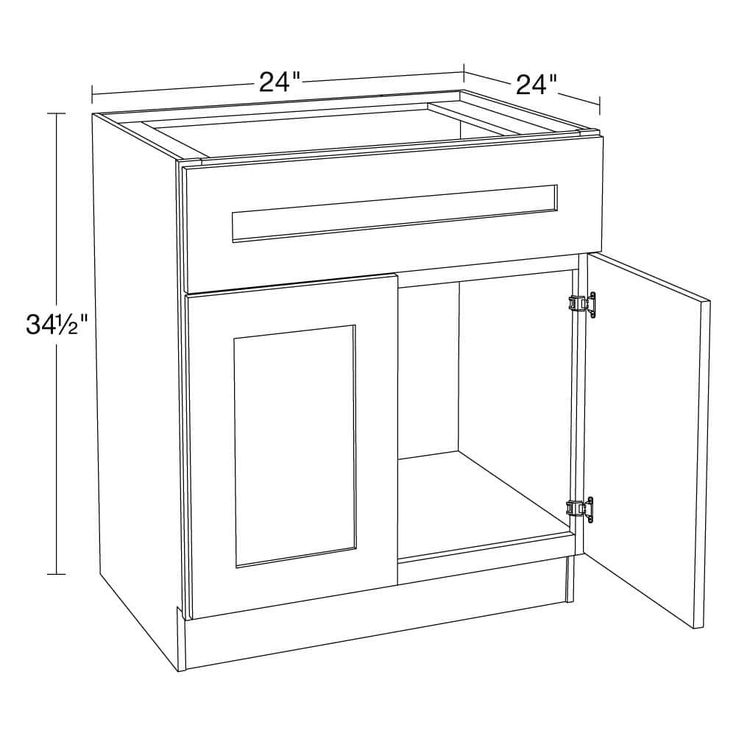 Home Decorators Collection Newport 24 in. W x 24 in. D x 34.5 in. H Assembled Plywood Sink Base Kitchen Cabinet in Pearl Gray with Soft Close