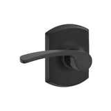 Merano Matte Black Passage Hall/Closet Door Lever with Greenwich Trim - Super Arbor