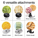 Stack n Snap 12-Cup 3-Speed Stainless Steel Food Processor with Spiralizer