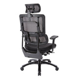 Breathable Vertical Black Headrest with Steel/Gray Mesh - Super Arbor
