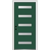 36 in. x 80 in. Davina Right-Hand Inswing 5-Lite Frosted Glass Painted Steel Prehung Front Door on 4-9/16 in. Frame - Super Arbor
