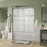 Lyndall 60 x 59-1/4 in. Frameless Mod Soft-Close Sliding Bathtub Door in Nickel with 1/4 in. (6mm) Tranquility Glass - Super Arbor