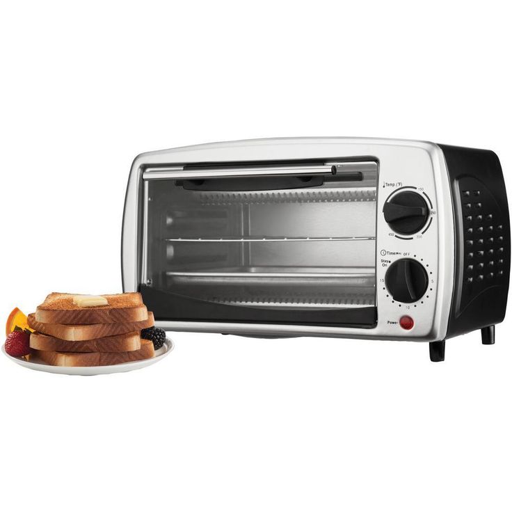 700 W Silver 4-Slice Toaster Oven and Broiler
