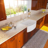 Fireclay 33 in. Single Bowl Porcelain Ceramic Farmhouse Apron-Front Kitchen Sink in White