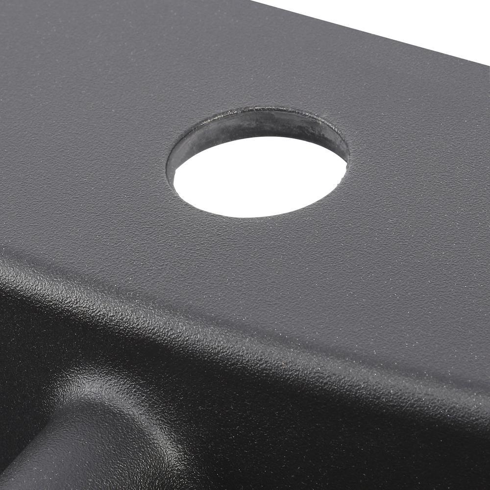 Kennon Dual Mount Neoroc Granite Composite 33 in. 1-Hole Double Bowl Kitchen Sink in Matte Black - Super Arbor