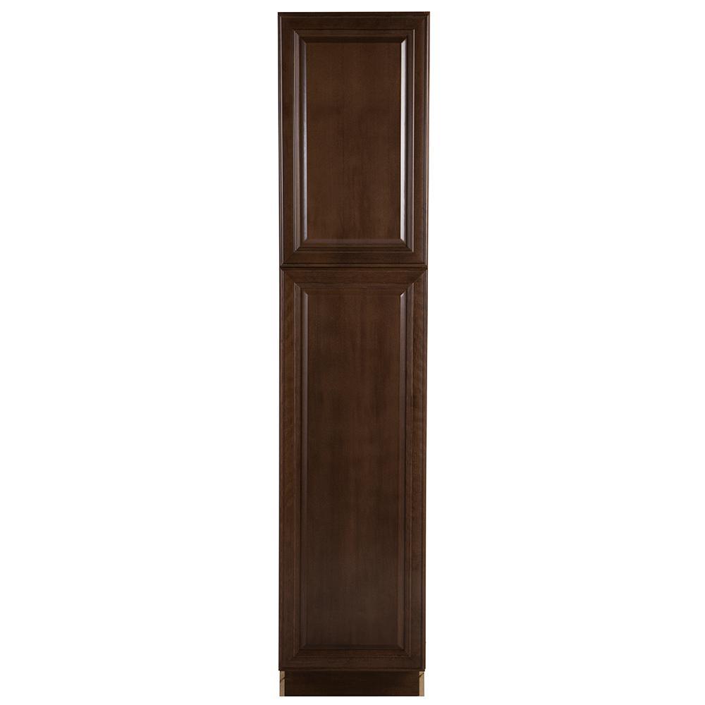 Benton Assembled 18x84x24 in. Pantry Cabinet with Adjustable Shelves in Amber - Super Arbor