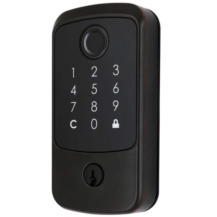 Defiant Hubspace Aged Bronze Square Biometric Fingerprint Electronic Touchpad Deadbolt