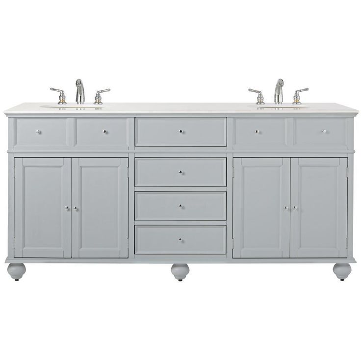 Hampton Harbor 45 in. W x 22 in. D Bath Vanity in White with Natural Marble Vanity Top in White Natural