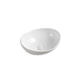 Elanti Oval Vessel Bathroom Sink in White