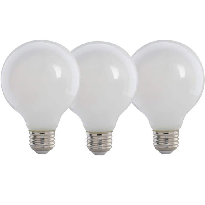 Feit Electric 60-Watt Equivalent G25 Dimmable Filament ENERGY STAR White Glass LED Light Bulb, Daylight (3-Pack)