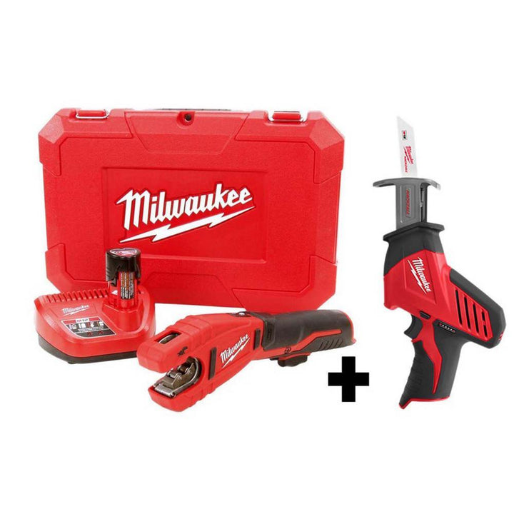 M12 12-Volt Lithium-Ion Cordless Copper Tubing Cutter Kit W/ M12 HACKZALL Reciprocating Saw - Super Arbor