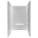 Rose 48 in. x 36 in. x 74 in. 3-Piece DIY Friendly Alcove Shower Surround in White - Super Arbor
