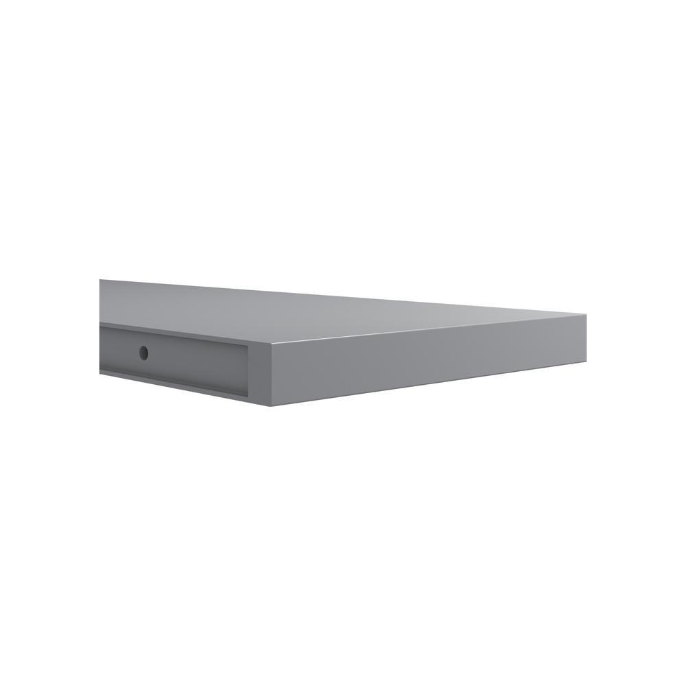 Assembled 30x1.5x12 in. Floating Shelf with Mounting Bracket in Gray - Super Arbor
