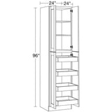 Home Decorators Collection Washington Veiled Gray Plywood Shaker Assembled Utility Pantry Kitchen Cabinet 4 ROT Sft Cls 24 in W x 24 in D x 96 in H