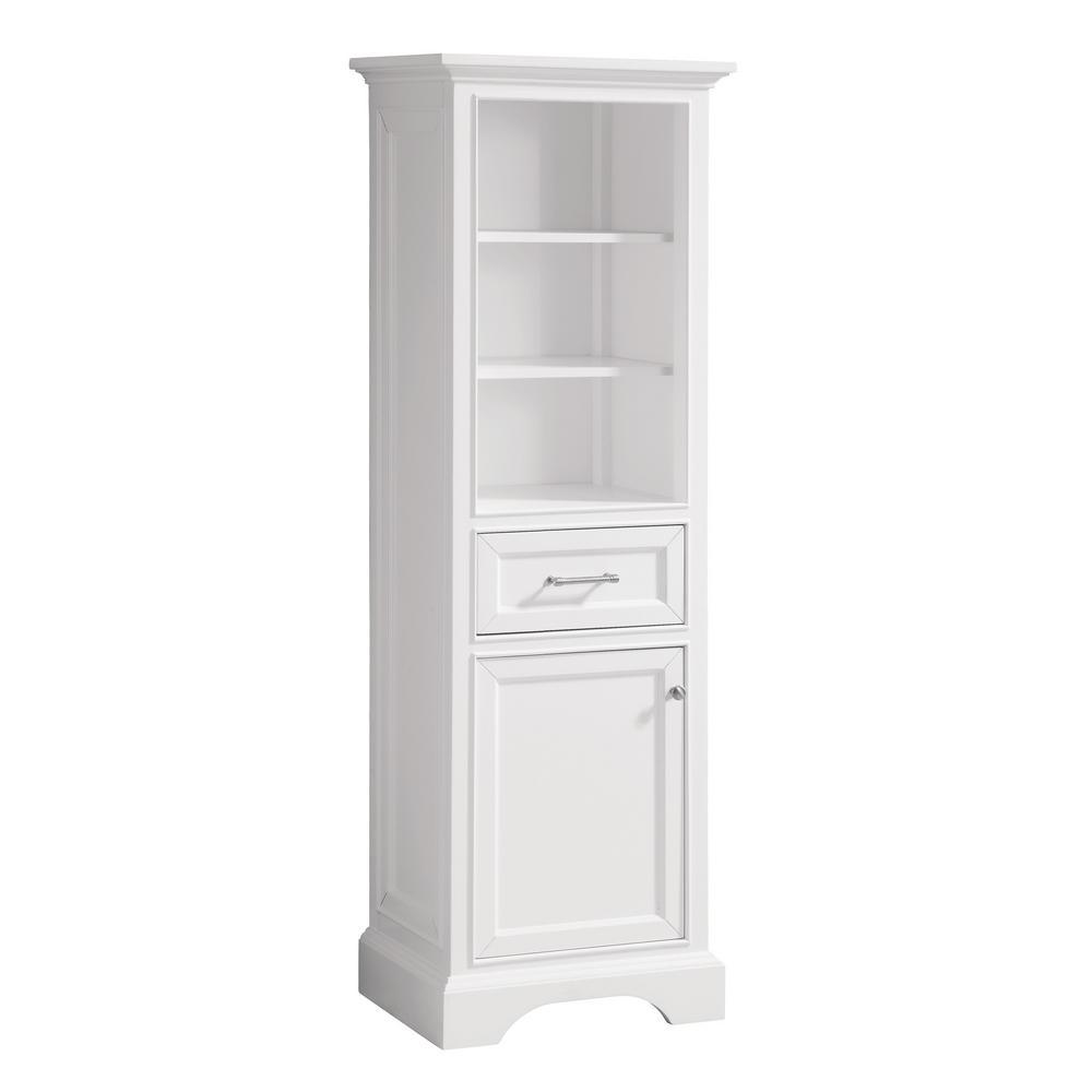 Windlowe 22 in. W x 16 in. D x 65 in. H Floor Linen Tower in White - Super Arbor