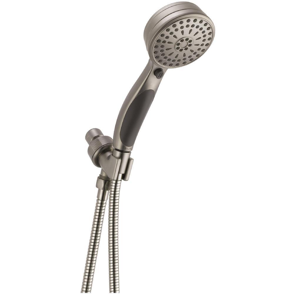 ActivTouch 9-Spray 3.6 in. Single Wall Mount Handheld Shower Head in Matte Black - Super Arbor