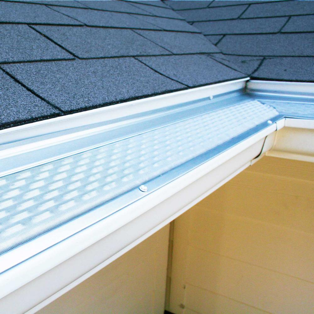 4 ft. x 5 in. Clean Mesh Aluminum Gutter Guard in White (25-per carton) - Super Arbor