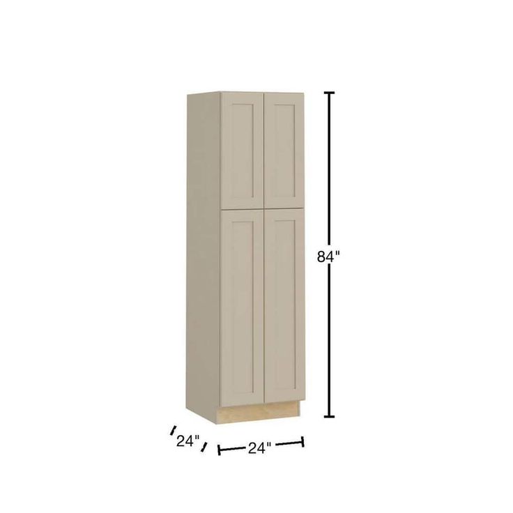 Home Decorators Collection Newport 24 in. W x 24 in. D x 84 in. H Assembled Plywood Pantry Kitchen Cabinet in Blended Cream with Soft Close