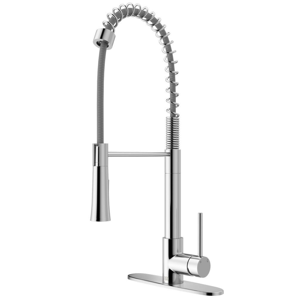 Laurelton Single-Handle Pull-Down Sprayer Kitchen Faucet with Deck Plate in Matte Black - Super Arbor