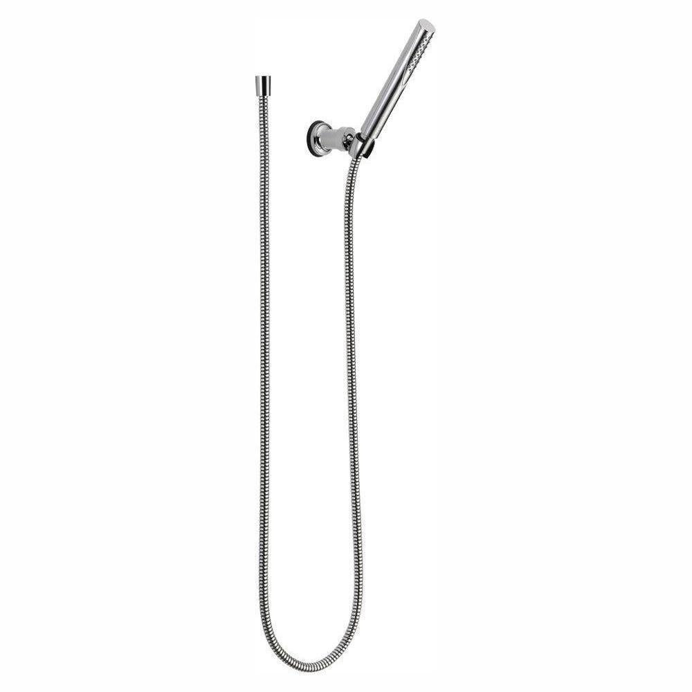 Trinsic 1-Spray 1 in. Single Wall Mount Handheld Shower Head in Stainless - Super Arbor