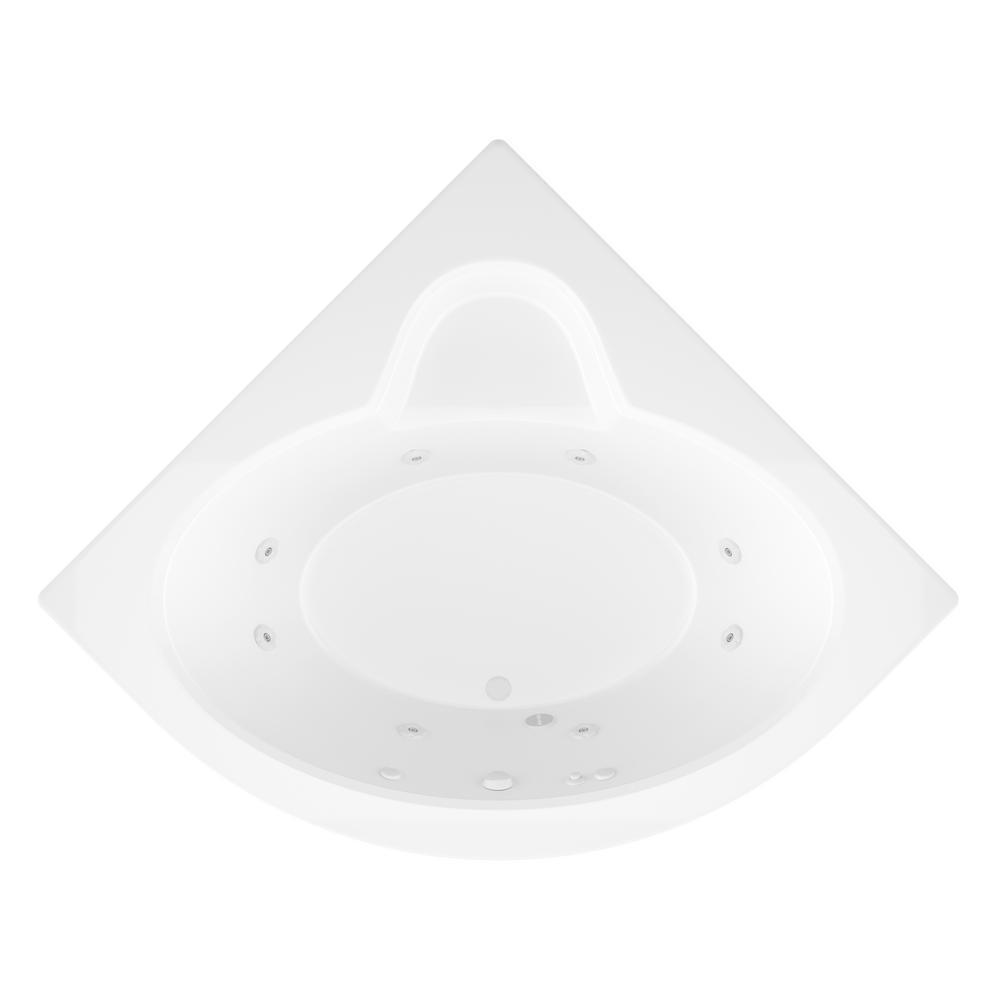 Jaspers 5 ft. Acrylic Corner Drop-in Whirlpool Bathtub in White - Super Arbor
