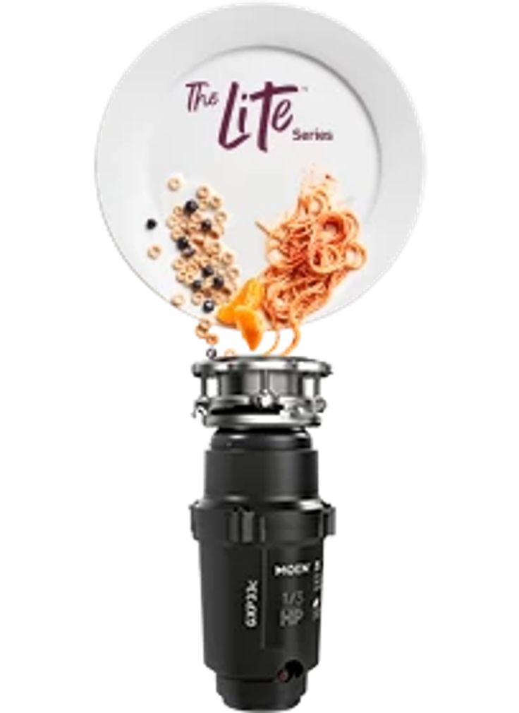 MOEN Lite Series 1/3 HP Continuous Feed Garbage Disposal with Power Cord and Universal Mount