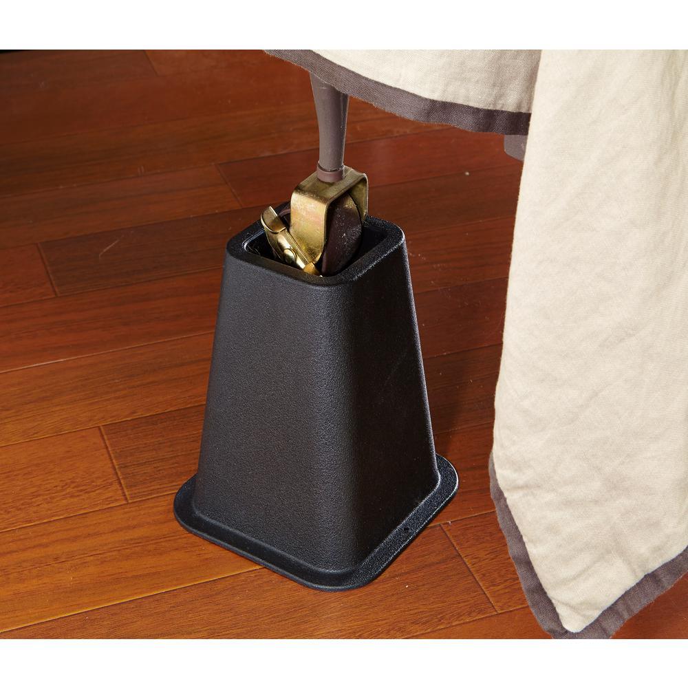 6 in. Black Bed Risers (4-Pack) - Super Arbor
