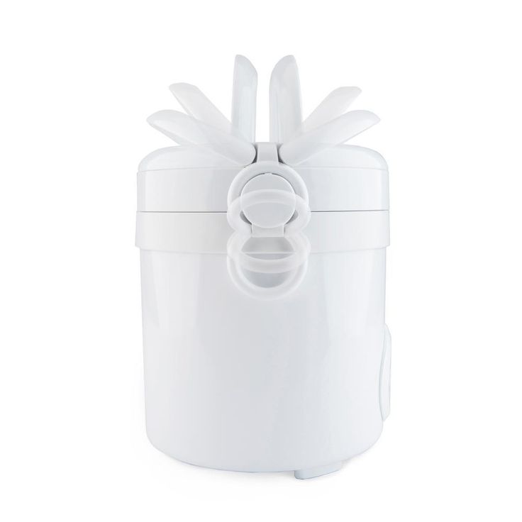 3-Cup White Mini Rice Cooker with Non-Stick Cooking Pot