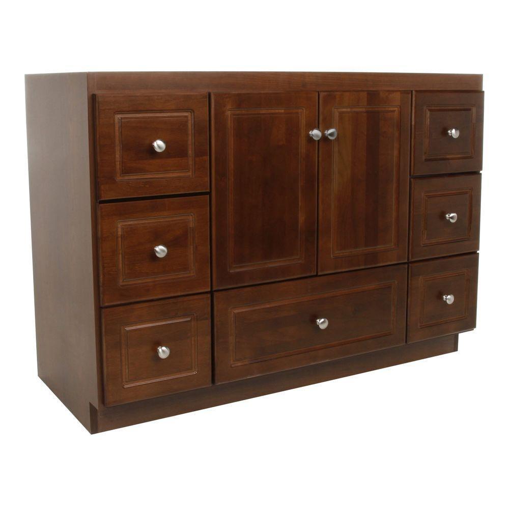 Ultraline 60 in. W x 21 in. D x 34.5 in. H Vanity for Center Basin Cabinet Only in Satin White - Super Arbor