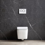 Wall-Hung 1-Piece 1.6 GPF/0.8 GPF High Efficiency Dual Flush Round Bowl Toilet in White Skirted All-in-One Seat Included - Super Arbor