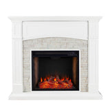 Ernesto Alexa-Enabled 45.75 in. Electric Smart Fireplace in White - Super Arbor