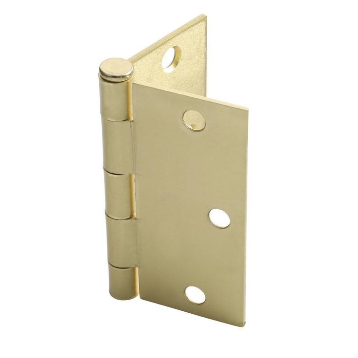 3-1/2 in. Square Corner Satin Brass Door Hinge Value Pack (24-Pack)