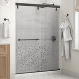 Lyndall 60 in. x 71-1/2 in. Frameless Mod Soft-Close Sliding Shower Door in Matte Black with 1/4 in. (6 mm) Clear Glass - Super Arbor