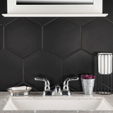 Merola Tile Textile Hex Black 8-5/8 in. x 9-7/8 in. Porcelain Floor and Wall Tile (11.56 sq. ft. / case)