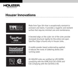HOUZER Opus Series Undermount 13.6 in. Single Bowl Lavatory Sink with Overflow in Stainless Steel