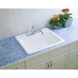 Mayfield Drop-In Cast Iron 25 in. 1-Hole Single Bowl Kitchen Sink in White - Super Arbor