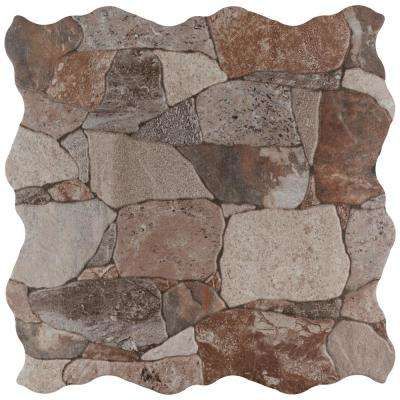 Merola Tile Attica Gris 16-7/8 in. x 16-7/8 in. Ceramic Floor and Wall Tile, Stone-Look, Wavy Edge (14.15 sq. ft. per Case)